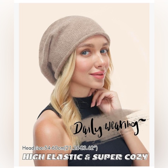 New FURTALK Cashmere Slouchy Beanies Winter Hats Soft Warm Beanie Wool Knitting - Picture 3 of 6